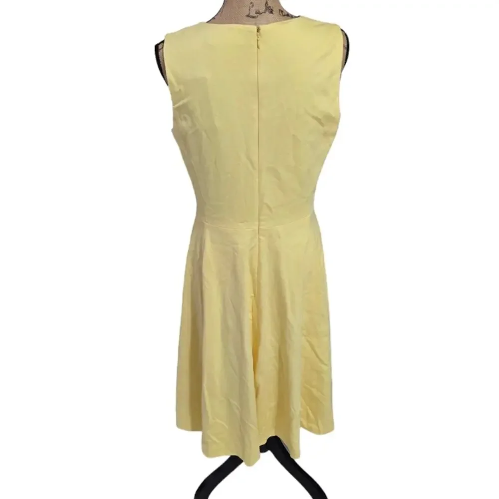 Ralph Lauren Women's Yellow Bloom Sleeveless Crepe A-Line Dress Size‎ 10 New!